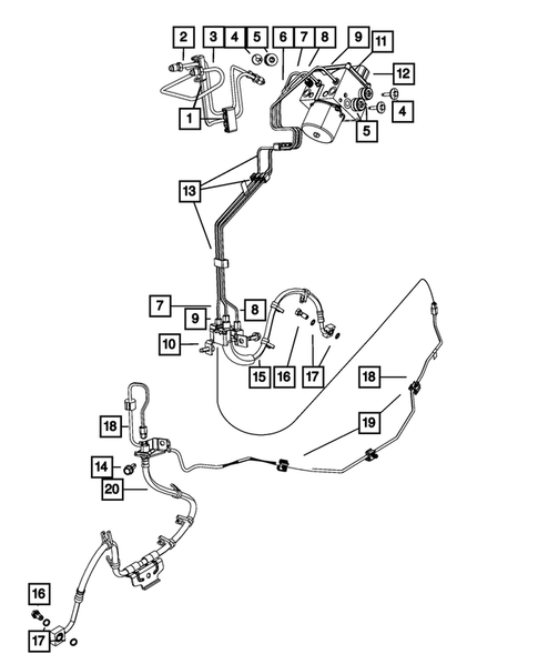 Hydraulic Control Unit, Brake Tubes and Hoses for 2012 Ram 3500 #3