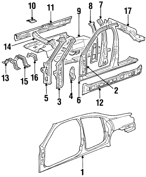 Floor & Rails for 1997 Ford Contour #0