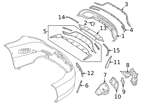 Exterior Trim - Rear Bumper for 2021 Mercedes-Benz C63 AMG #0