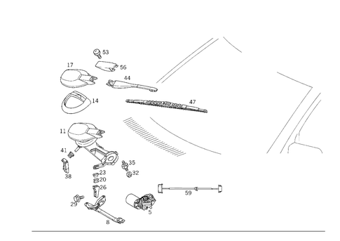 Pane Wiper for 1997 Mercedes-Benz E420 #1