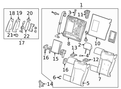 Rear Seat Components for 2016 Buick LaCrosse #0