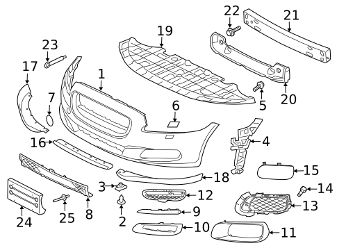 Bumper & Components - Front for 2016 Jaguar XJ #0