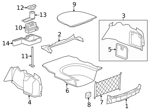 Interior Trim - Rear Body for 2012 Cadillac CTS #2