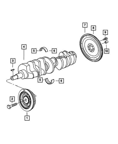 Crankshaft, Piston, Drive Plate, Flywheel, and Damper for 2010 Dodge Viper #1