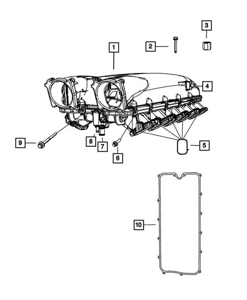 Manifolds and Vacuum Fittings for 2010 Dodge Viper #0