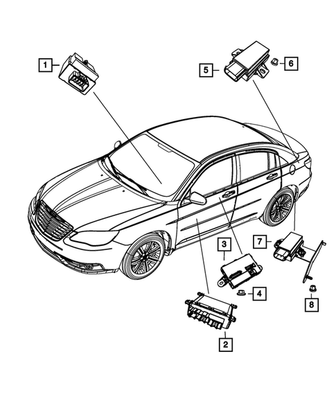 Keys, Modules and Engine Controllers for 2013 Dodge Avenger #3