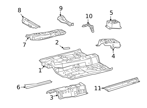 Floor & Rails for 2011 Toyota Matrix #0