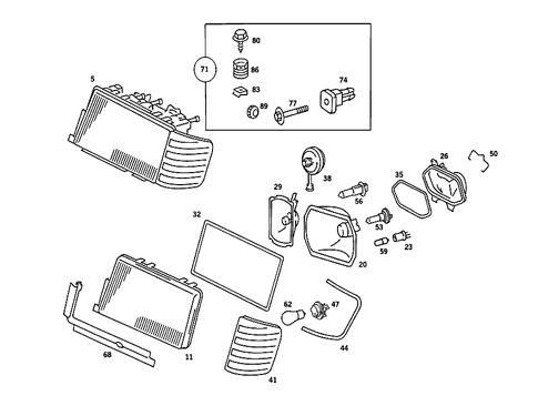 Lighting Unit for 1989 Mercedes-Benz 190 E #0