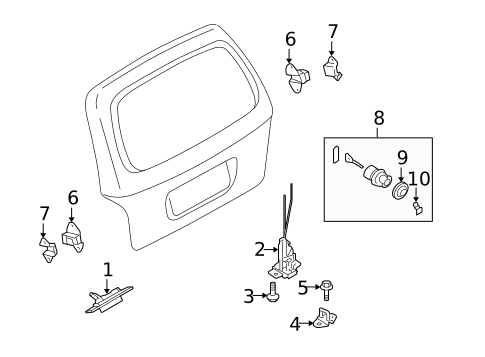 Lock & Hardware for 2005 Kia Sedona #2