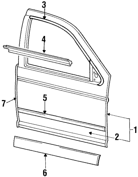 Door & Components for 1991 Ford Taurus #0