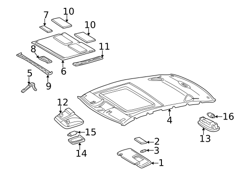 Interior Trim - Roof for 1998 Mercedes-Benz E430 #0