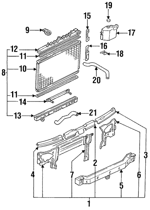 Radiator & Components for 1989 Nissan Maxima #1