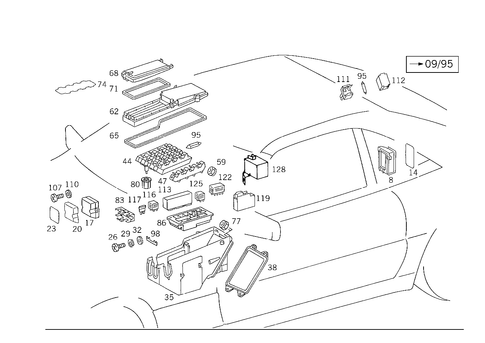 Fuse Cabinet, Fuse Box and Relay Unit for 1991 Mercedes-Benz 500SL #1