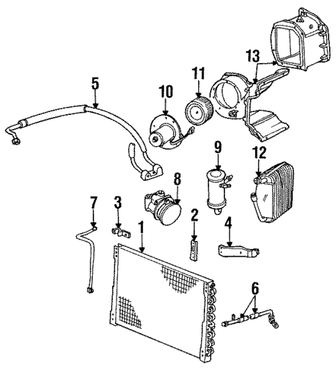 Condenser, Compressor & Lines for 1990 Ford Bronco #0