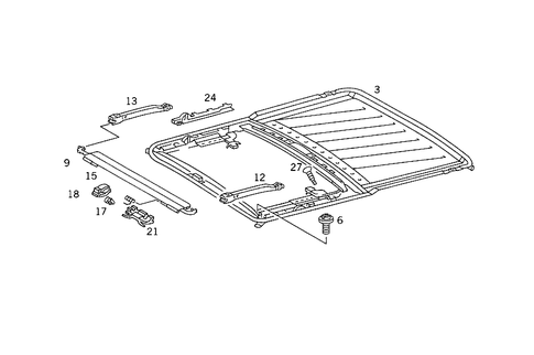 Sliding/Lifting Roof Frame for 1989 Mercedes-Benz 300TE #0