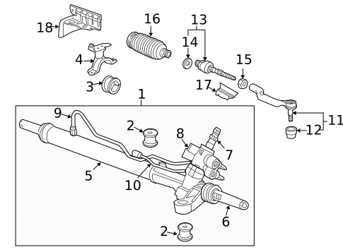 Steering Gear & Linkage for 2015 Honda Crosstour #1