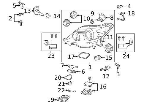 Headlamp Components for 2012 Lexus LS460 #0