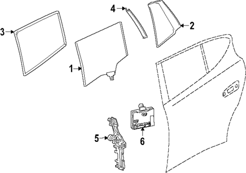 Glass - Rear Door for 2018 Porsche Panamera #2