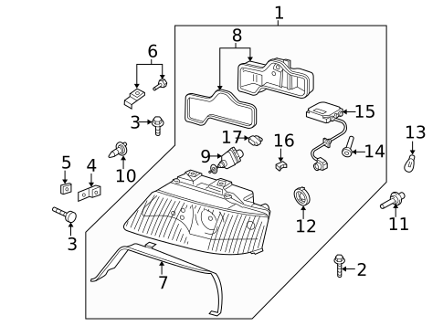 Headlamp Components for 2002 Audi Allroad Quattro #1