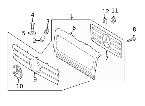 Grille & Components for 2016 Mercedes-Benz G550 #0