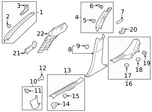 Interior Trim - Pillars for 2017 Subaru Outback #1