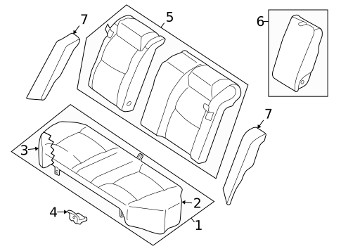 Rear Seat Components for 1999 Nissan Altima #0