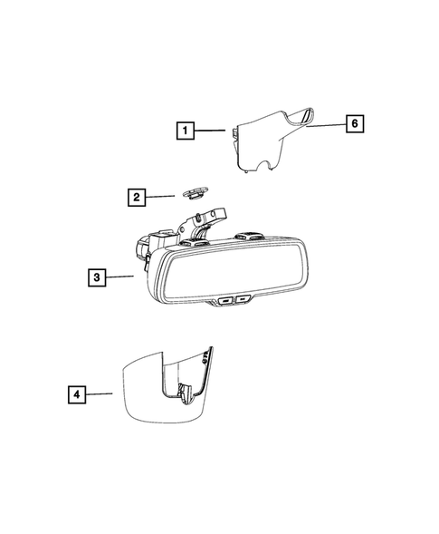 Glass and Interior Rear View Mirror for 2017 Dodge Durango #0