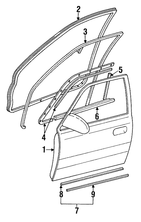 Door & Components for 1988 Mazda 929 #0