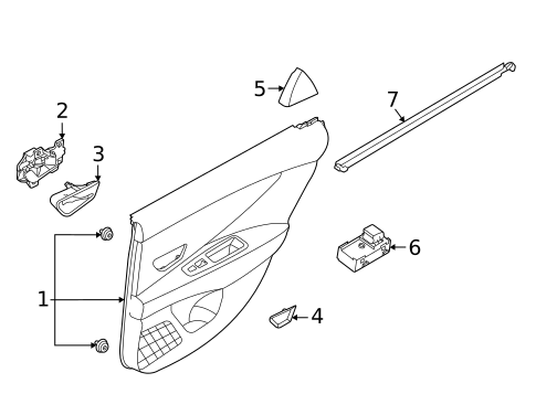 Interior Trim - Rear Door for 2024 Hyundai Elantra N #0
