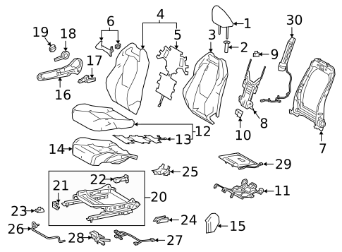 Driver Seat Components for 2025 Toyota Corolla #4