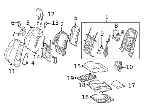 Passenger Seat Components for 2015 Mercedes-Benz GLK250 #0