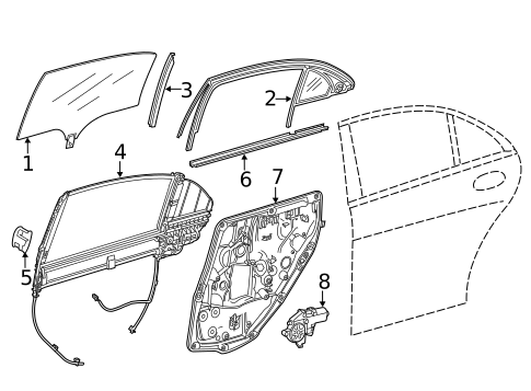 Glass - Rear Door for 2020 Mercedes-Benz S65 AMG #0