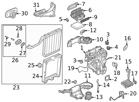 Evaporator & Heater Components for 2023 Cadillac CT4 #0