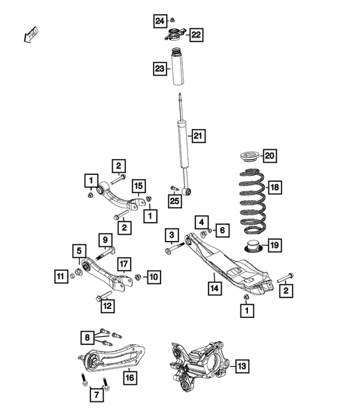 Rear Suspension and Cradle for 2017 Chrysler 200 #0