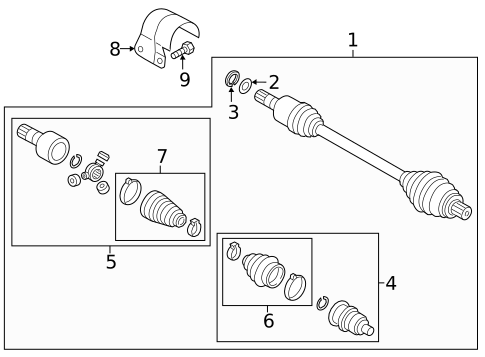 Axle Shafts & Joints for 2025 Volkswagen Atlas #1
