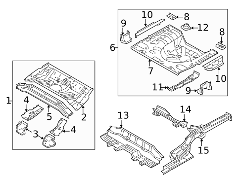 Floor & Rails for 2012 Hyundai Elantra #2