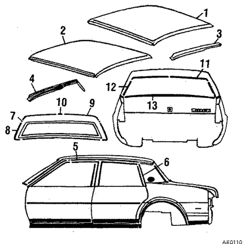 Roof & Back Glass for 1984 Buick Skylark #0