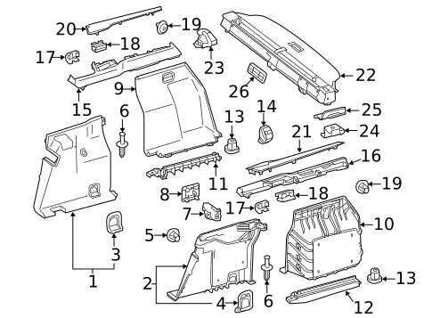 Interior Trim - Rear Body for 2016 Mercedes-Benz E63 AMG S #1