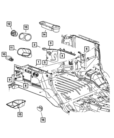 Panels-Moldings-Scuff Plates, Pillar, Cowl, 1/4 Panel Trim and Cargo Covers for 2008 Jeep Commander #0