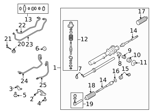 Steering Gear & Linkage for 2009 Subaru Outback #1