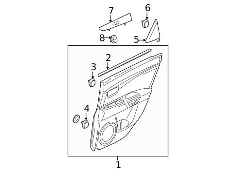 Interior Trim - Rear Door for 2004 Mazda 3 #1