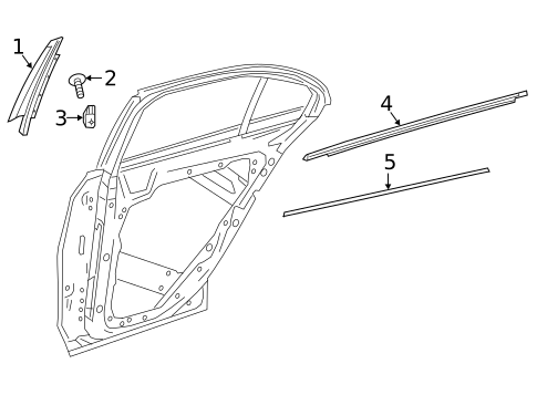 Exterior Trim - Rear Door for 2020 Mercedes-Benz E63 AMG S #1