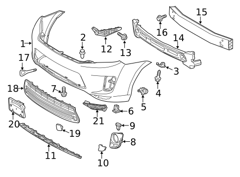 Bumper & Components - Front for 2012 Toyota Highlander #1