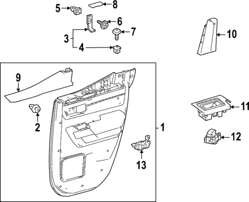 Interior Trim - Rear Door for 2024 Toyota Tundra #1
