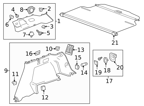 Interior Trim - Quarter Panels for 2018 Cadillac XT5 #0