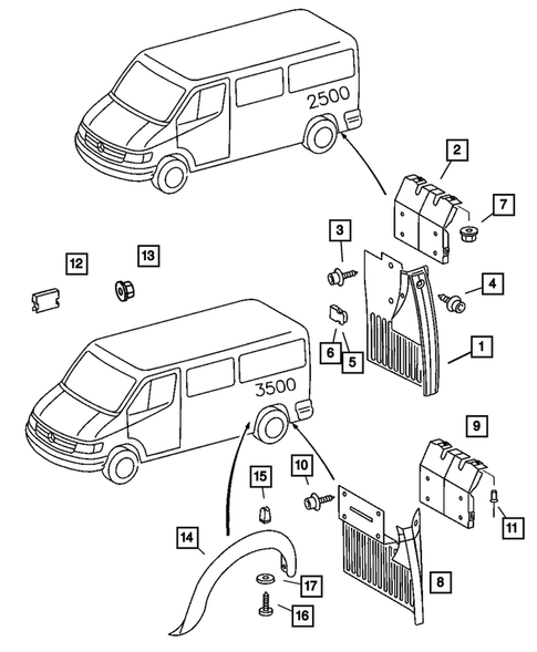 Quarter Panel and Pillars for 2003 Dodge Sprinter 3500 #1