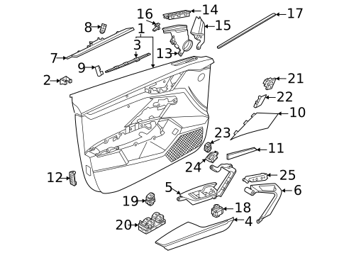 Interior Trim - Front Door for 2024 Audi A3 Quattro #0