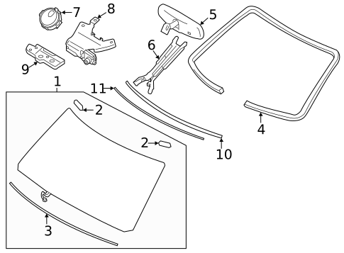 Glass - Windshield for 2020 Nissan Armada #0