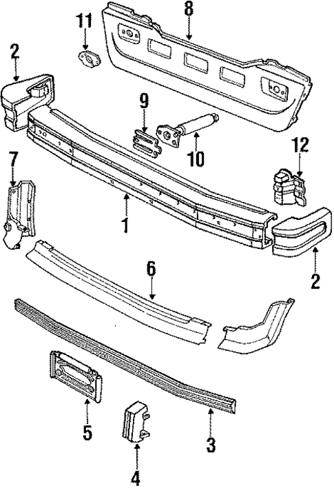 Bumper & Components - Front for 1984 Mercury Lynx #0