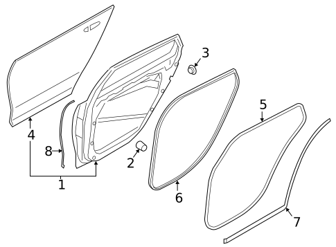 Door & Components for 2019 Kia K900 #0